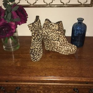 Cheetah print booties